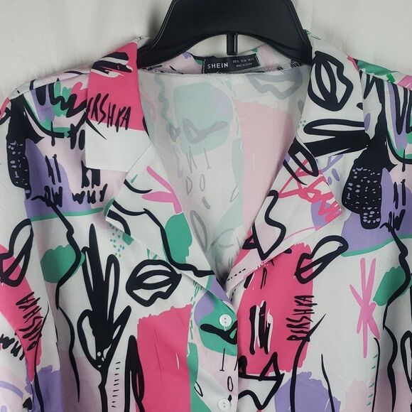 Shein Women's XL Graffiti Print Crop Top - Picture 2 of 11